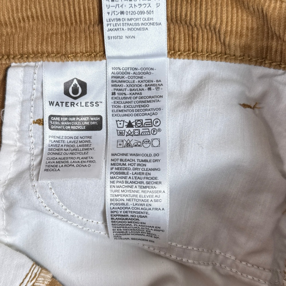 Levis Pants Womens 24 Brown 94 Baggy Corduroy High Rise Straight Leg Cords - Picture 4 of 11